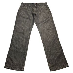 Focus Slim Fit Jeans Men 32x30 Gray Black Denim Pants